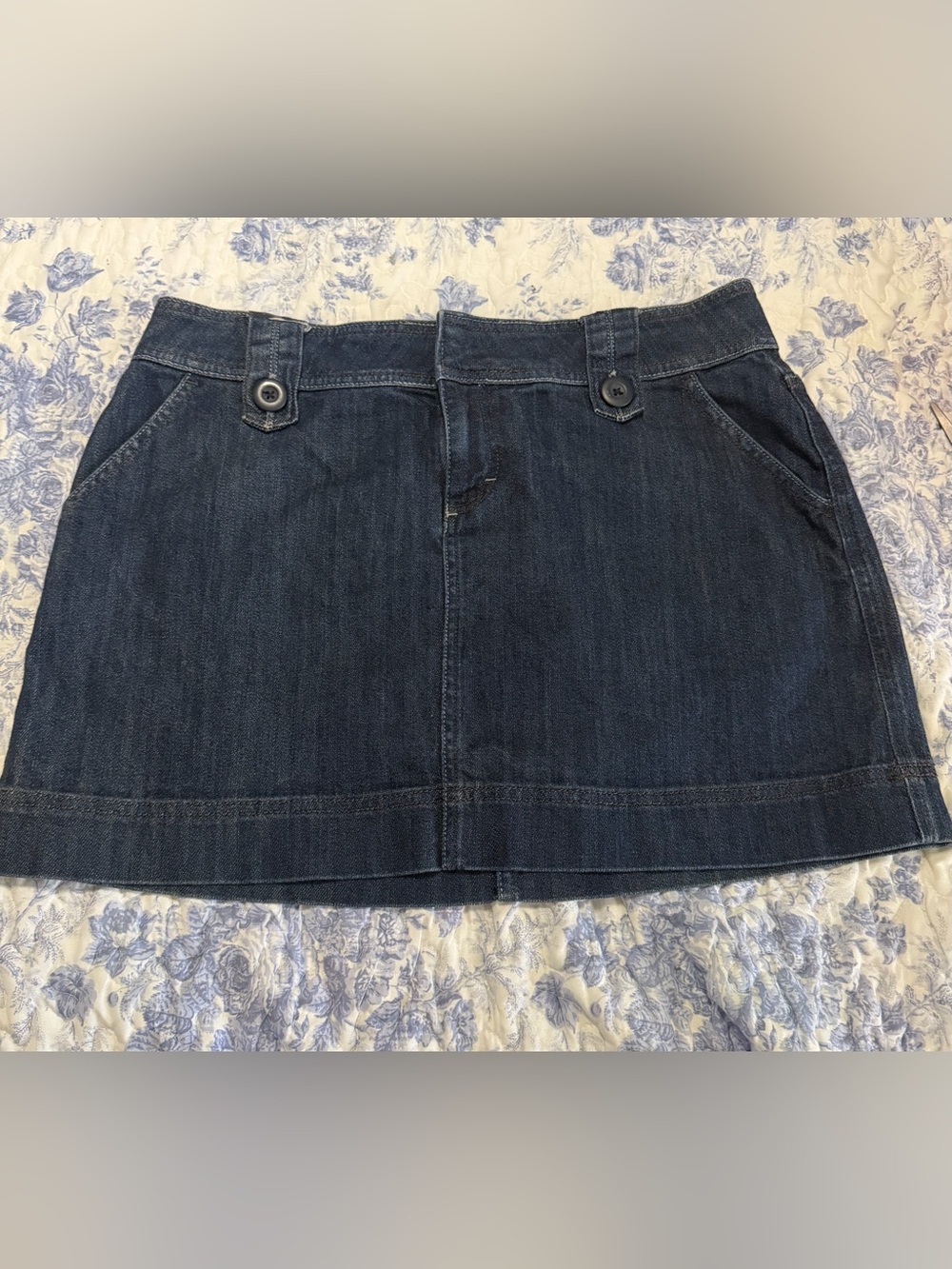 Elle Dark Blue Denim Mini Skirt - Picture 1 of 7